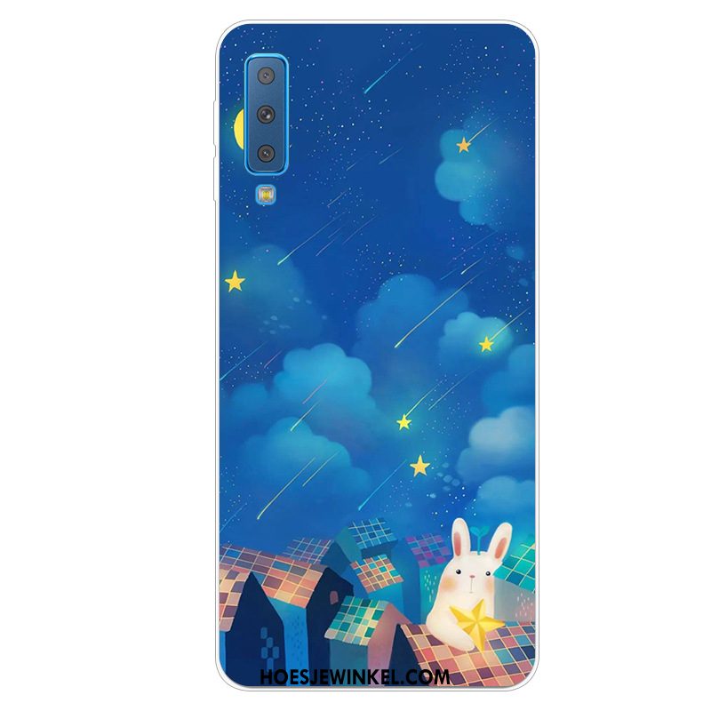 Samsung Galaxy A7 2018 Hoesje Blauw Mini Scheppend, Samsung Galaxy A7 2018 Hoesje Mooie Ster