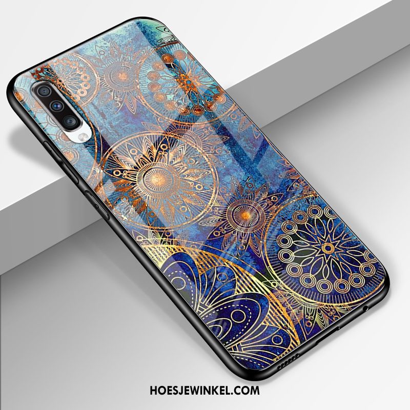 Samsung Galaxy A70 Hoesje All Inclusive Spiegel Blauw, Samsung Galaxy A70 Hoesje Chinese Stijl Sterrenhemel