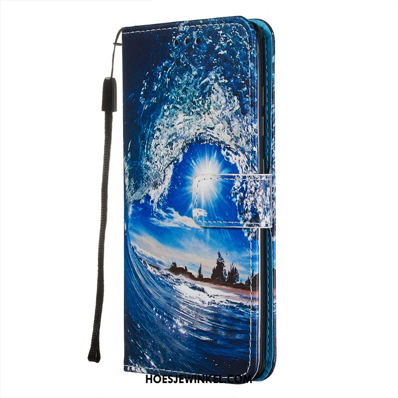 Samsung Galaxy A71 Hoesje Kaart Blauw Zacht, Samsung Galaxy A71 Hoesje Persoonlijk Folio