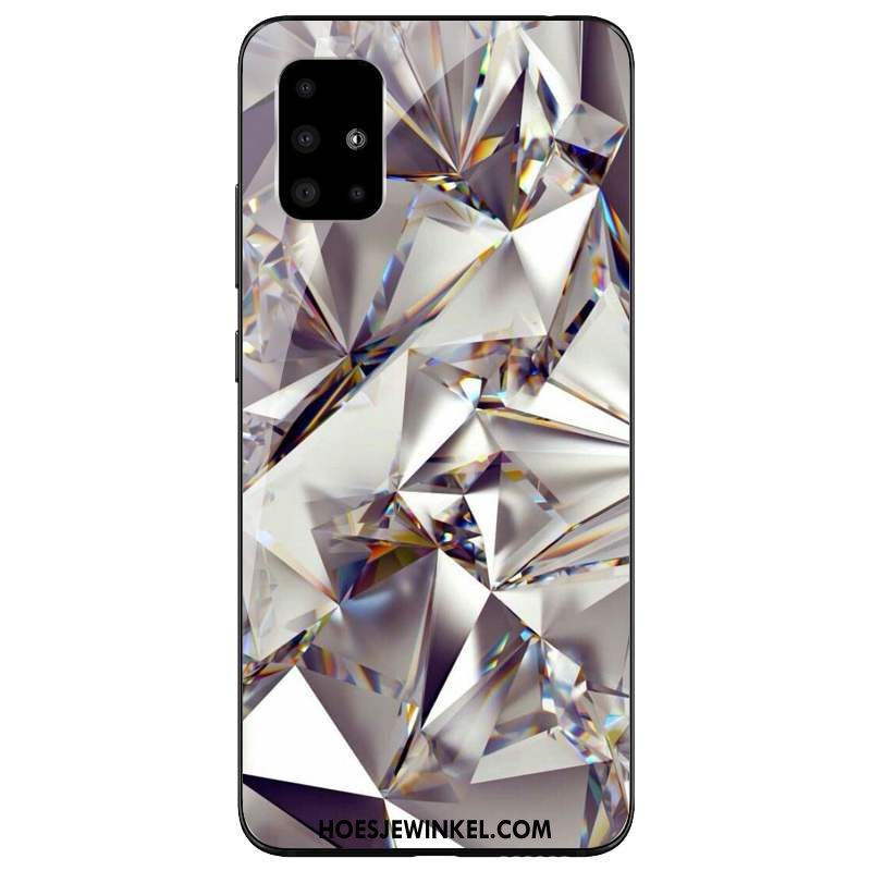 Samsung Galaxy A71 Hoesje Mobiele Telefoon Glas Hemming, Samsung Galaxy A71 Hoesje Siliconen Zilver