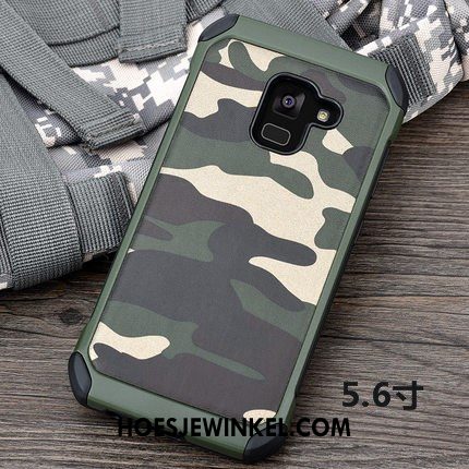 Samsung Galaxy A8 2018 Hoesje Anti-fall Siliconen Bescherming, Samsung Galaxy A8 2018 Hoesje Camouflage Ster