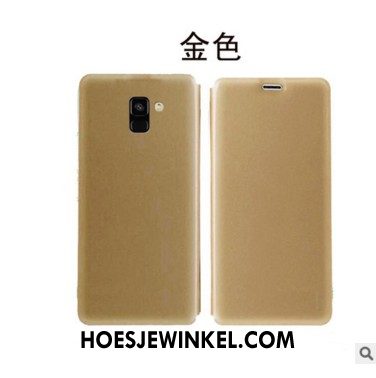 Samsung Galaxy A8 2018 Hoesje Goud All Inclusive Ster, Samsung Galaxy A8 2018 Hoesje Zacht Folio