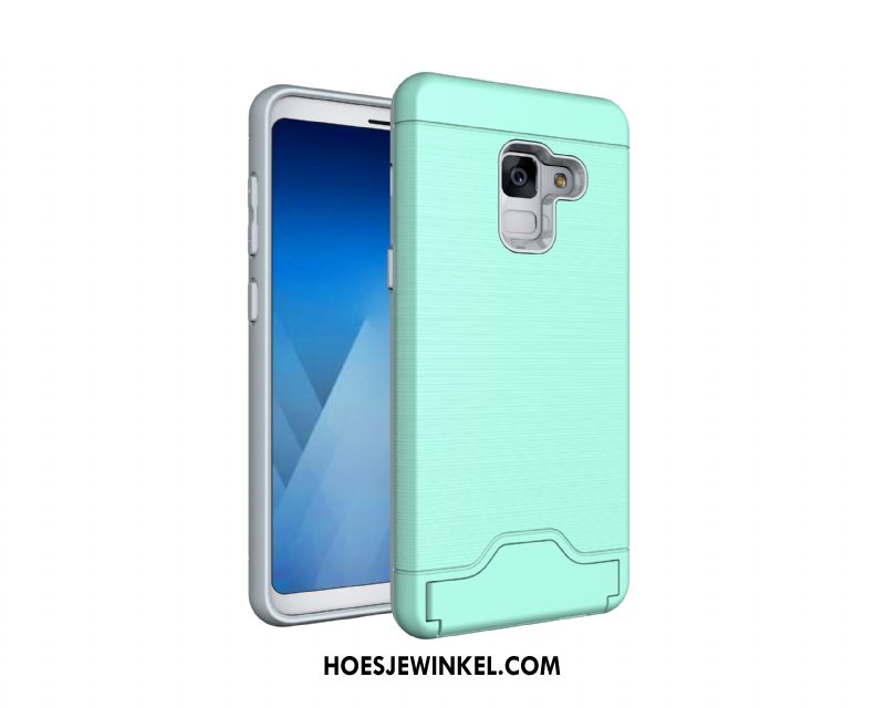 Samsung Galaxy A8 2018 Hoesje Hoes Groen Patroon, Samsung Galaxy A8 2018 Hoesje Mobiele Telefoon All Inclusive