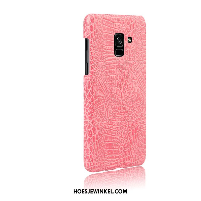 Samsung Galaxy A8 2018 Hoesje Kwaliteit Roze Hard, Samsung Galaxy A8 2018 Hoesje Leer Hoes