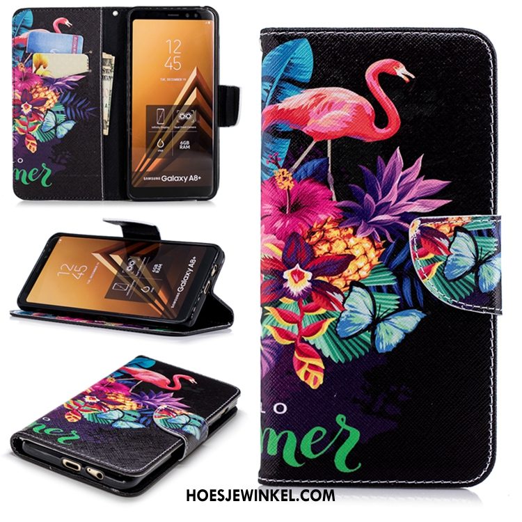 Samsung Galaxy A8 2018 Hoesje Leren Etui Anti-fall Hoes, Samsung Galaxy A8 2018 Hoesje Mobiele Telefoon All Inclusive