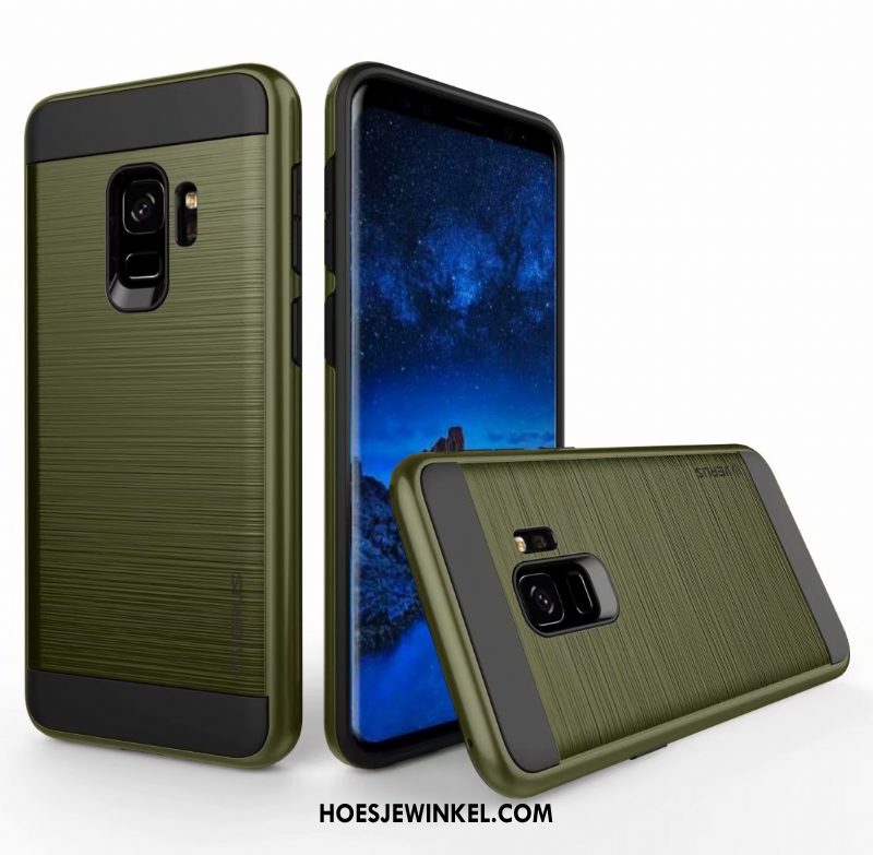 Samsung Galaxy A8 2018 Hoesje Ster Bescherming Hoes, Samsung Galaxy A8 2018 Hoesje Zijde Groen