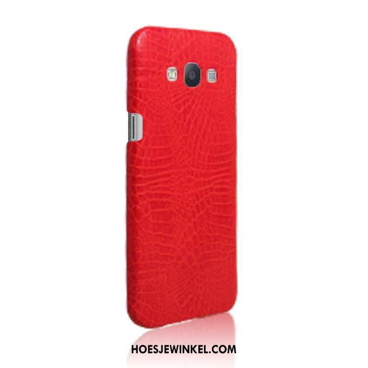 Samsung Galaxy A8 Hoesje Rood Anti-fall Leren Etui, Samsung Galaxy A8 Hoesje Bescherming Hard