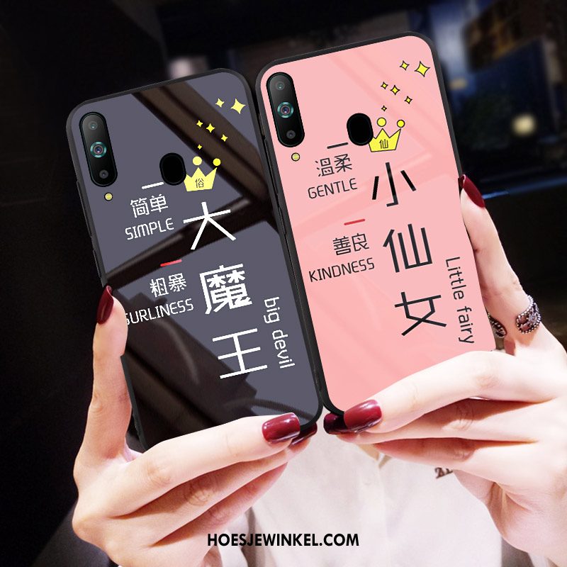 Samsung Galaxy A8s Hoesje Glas Anti-fall Hoes, Samsung Galaxy A8s Hoesje Siliconen Lovers