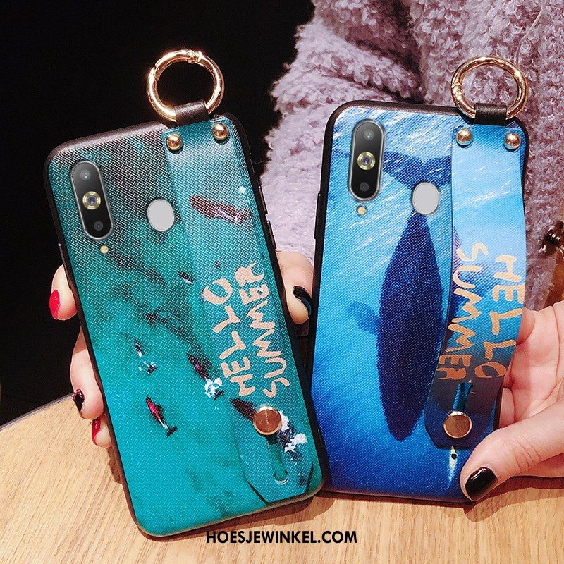 Samsung Galaxy A8s Hoesje Mobiele Telefoon Zacht Groen, Samsung Galaxy A8s Hoesje Ster Anti-fall