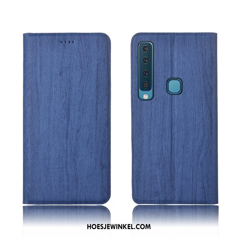 Samsung Galaxy A9 2018 Hoesje Hoes Leren Etui Patroon, Samsung Galaxy A9 2018 Hoesje Blauw Mobiele Telefoon