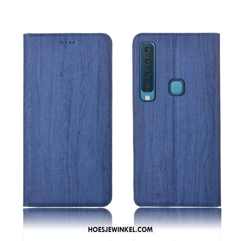 Samsung Galaxy A9 2018 Hoesje Hoes Leren Etui Patroon, Samsung Galaxy A9 2018 Hoesje Blauw Mobiele Telefoon