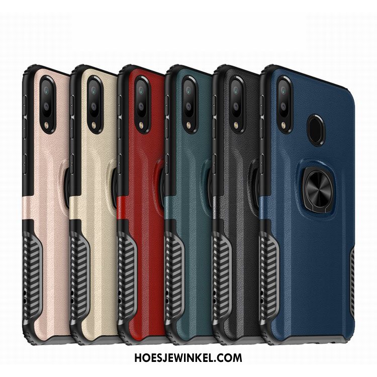 Samsung Galaxy M20 Hoesje Leer Hoes Bescherming, Samsung Galaxy M20 Hoesje Mobiele Telefoon Ring