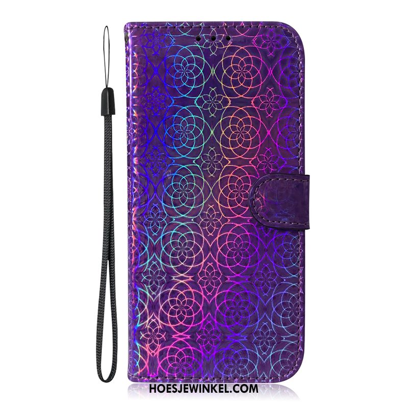 Samsung Galaxy M30s Hoesje Mobiele Telefoon Purper Leren Etui, Samsung Galaxy M30s Hoesje Gekleurde Ster