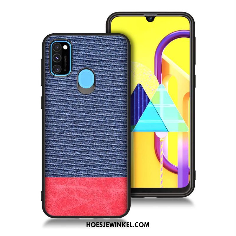 Samsung Galaxy M30s Hoesje Zacht Bescherming Ster, Samsung Galaxy M30s Hoesje Blauw Rood