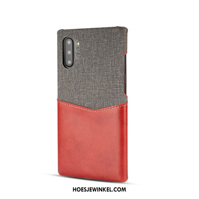 Samsung Galaxy Note 10+ Hoesje Anti-fall Hoes Ster, Samsung Galaxy Note 10+ Hoesje Kaart Rood