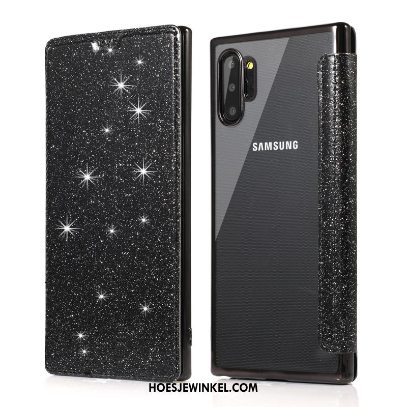 Samsung Galaxy Note 10+ Hoesje Hoes Ster Zwart, Samsung Galaxy Note 10+ Hoesje Mobiele Telefoon