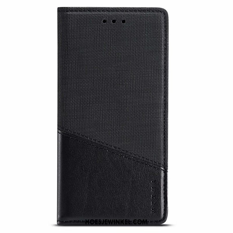 Samsung Galaxy Note 10+ Hoesje Leren Etui Mobiele Telefoon Bescherming, Samsung Galaxy Note 10+ Hoesje Clamshell Doek