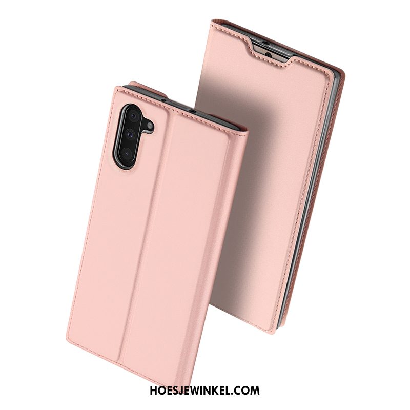 Samsung Galaxy Note 10 Hoesje Ster Kaart Roze, Samsung Galaxy Note 10 Hoesje Leren Etui Mobiele Telefoon