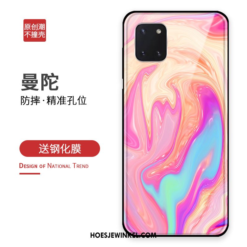 Samsung Galaxy Note 10 Lite Hoesje Eenvoudige Hoes Trendy Merk, Samsung Galaxy Note 10 Lite Hoesje Bescherming Glas