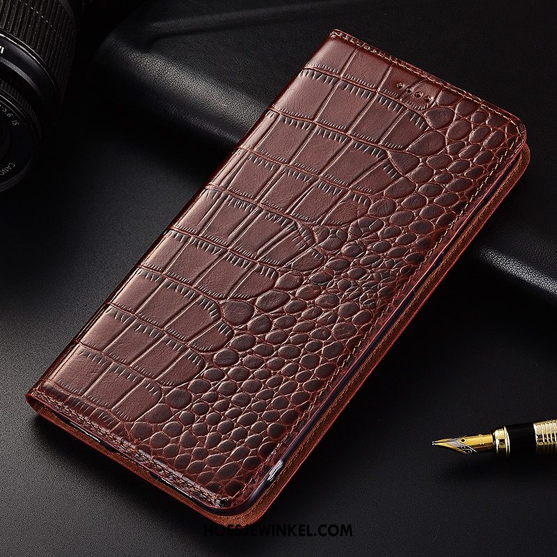 Samsung Galaxy Note 4 Hoesje Bescherming Anti-fall Krokodil, Samsung Galaxy Note 4 Hoesje Leren Etui Hoes Braun