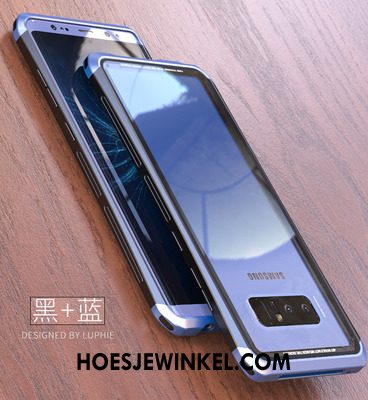Samsung Galaxy Note 8 Hoesje Achterklep Ster Blauw, Samsung Galaxy Note 8 Hoesje Anti-fall Gehard Glas