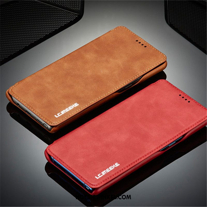 Samsung Galaxy Note 8 Hoesje Rood Anti-fall Mobiele Telefoon, Samsung Galaxy Note 8 Hoesje Vintage Leren Etui