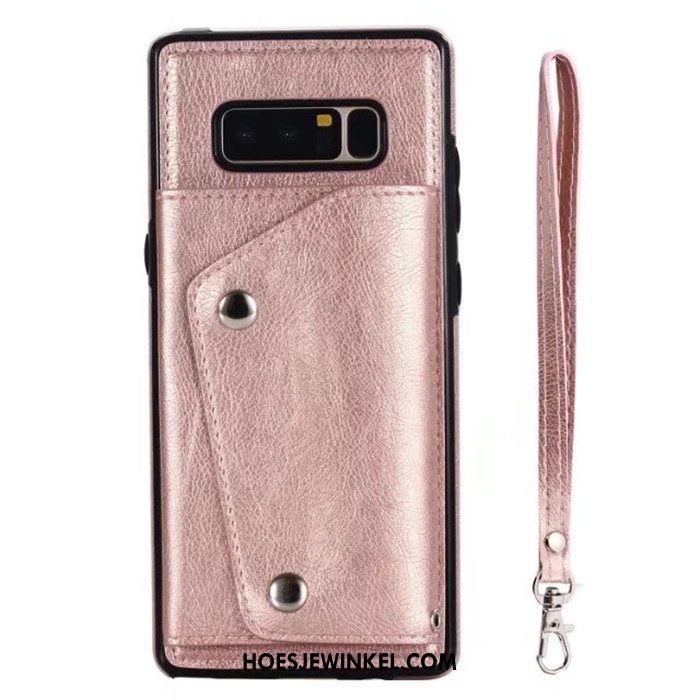 Samsung Galaxy Note 8 Hoesje Ster Rose Goud Mobiele Telefoon, Samsung Galaxy Note 8 Hoesje Kaart Tas Portemonnee