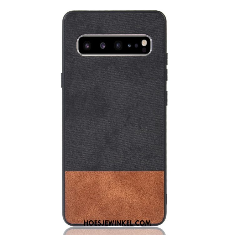 Samsung Galaxy S10 5g Hoesje Hoes Gemengde Kleuren Zwart, Samsung Galaxy S10 5g Hoesje Denim Mobiele Telefoon