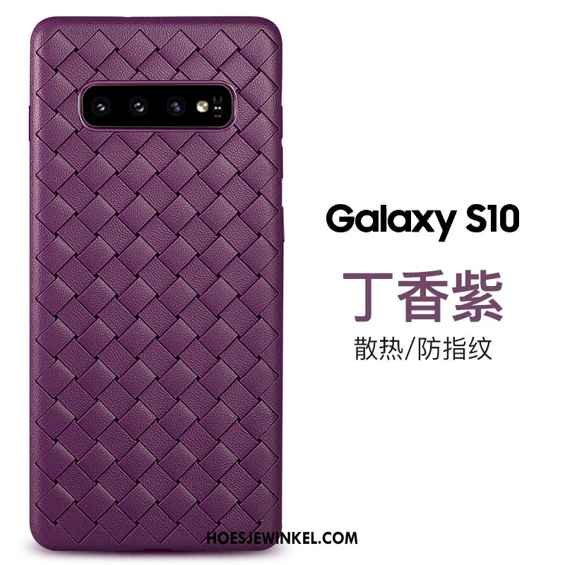 Samsung Galaxy S10 Hoesje Ademend Anti-fall Purper, Samsung Galaxy S10 Hoesje Hoes Zacht