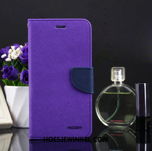 Samsung Galaxy S10 Hoesje Bescherming Leren Etui Trend, Samsung Galaxy S10 Hoesje Trendy Merk Purper