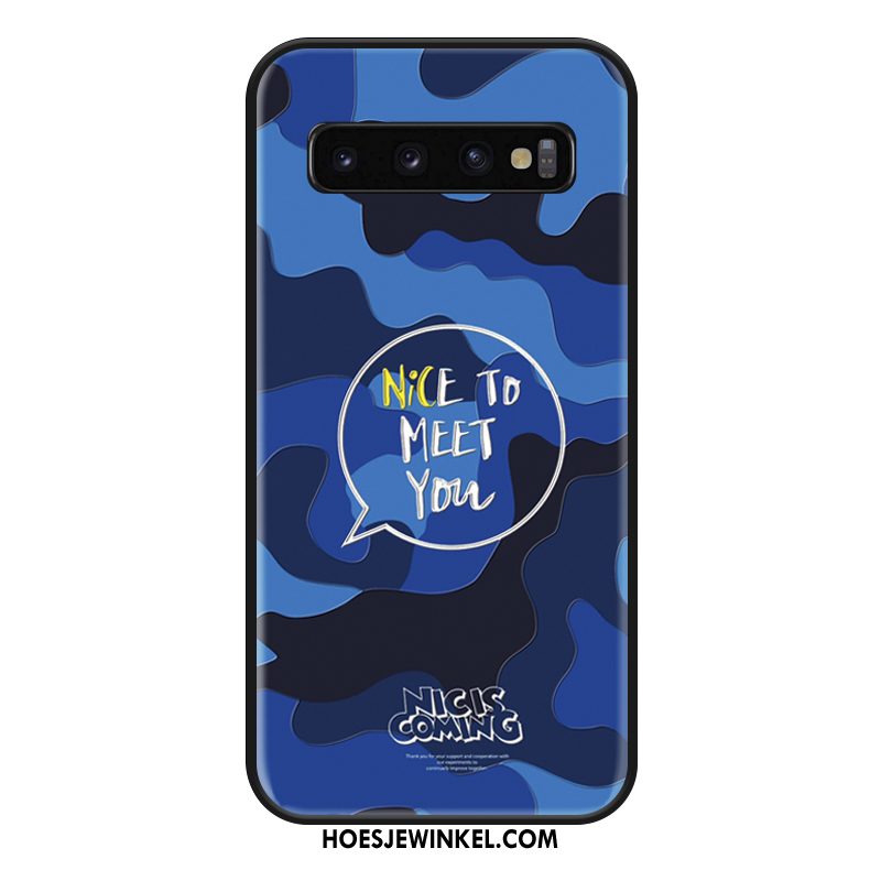 Samsung Galaxy S10 Hoesje Lovers Blauw Mobiele Telefoon, Samsung Galaxy S10 Hoesje Trendy Merk Hanger