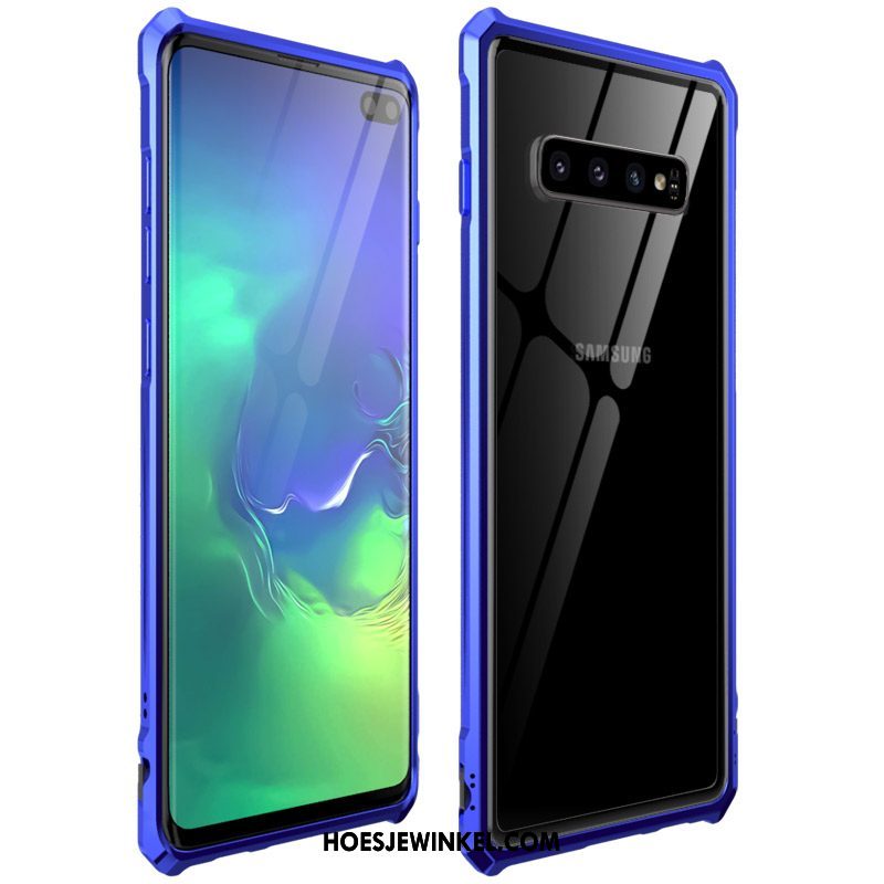 Samsung Galaxy S10+ Hoesje Nieuw Blauw Glas, Samsung Galaxy S10+ Hoesje Hemming Mobiele Telefoon