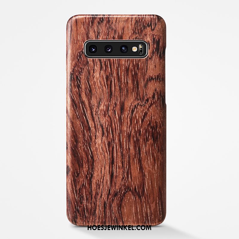 Samsung Galaxy S10 Hoesje Schrobben Persoonlijk Ster, Samsung Galaxy S10 Hoesje Dun Hout Braun