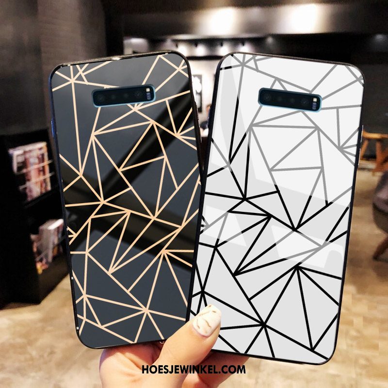 Samsung Galaxy S10+ Hoesje Ster Glas Mobiele Telefoon, Samsung Galaxy S10+ Hoesje Hoes Zwart