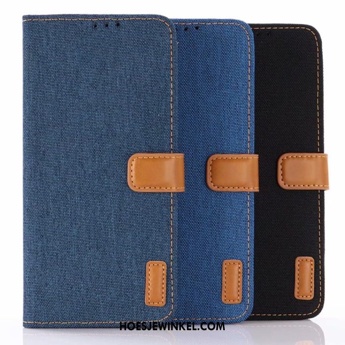 Samsung Galaxy S10 Lite Hoesje Ster Denim Blauw, Samsung Galaxy S10 Lite Hoesje Leren Etui Hoes