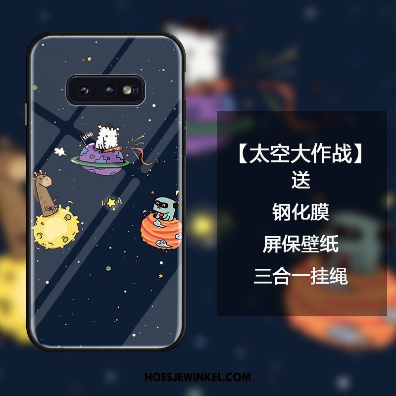 Samsung Galaxy S10e Hoesje Gehard Glas Mode Mobiele Telefoon, Samsung Galaxy S10e Hoesje Anti-fall Hanger