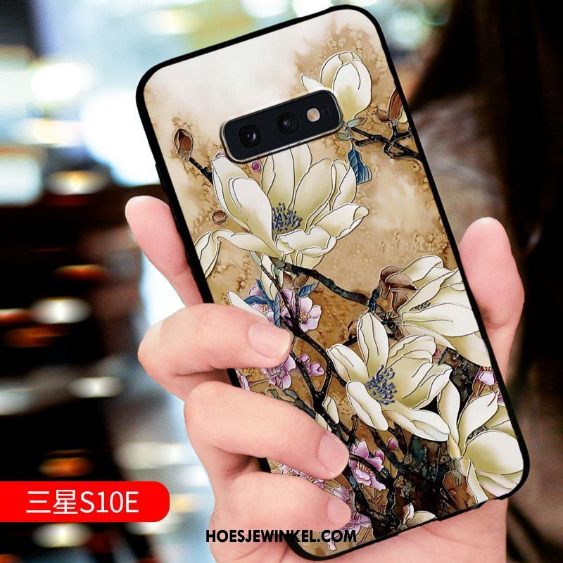 Samsung Galaxy S10e Hoesje Hoes Mobiele Telefoon Ster, Samsung Galaxy S10e Hoesje Nieuw Reliëf Beige