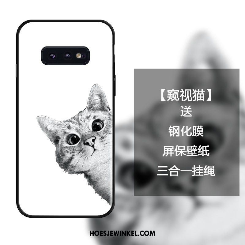 Samsung Galaxy S10e Hoesje Kat Hanger Mobiele Telefoon, Samsung Galaxy S10e Hoesje Hoes Wit