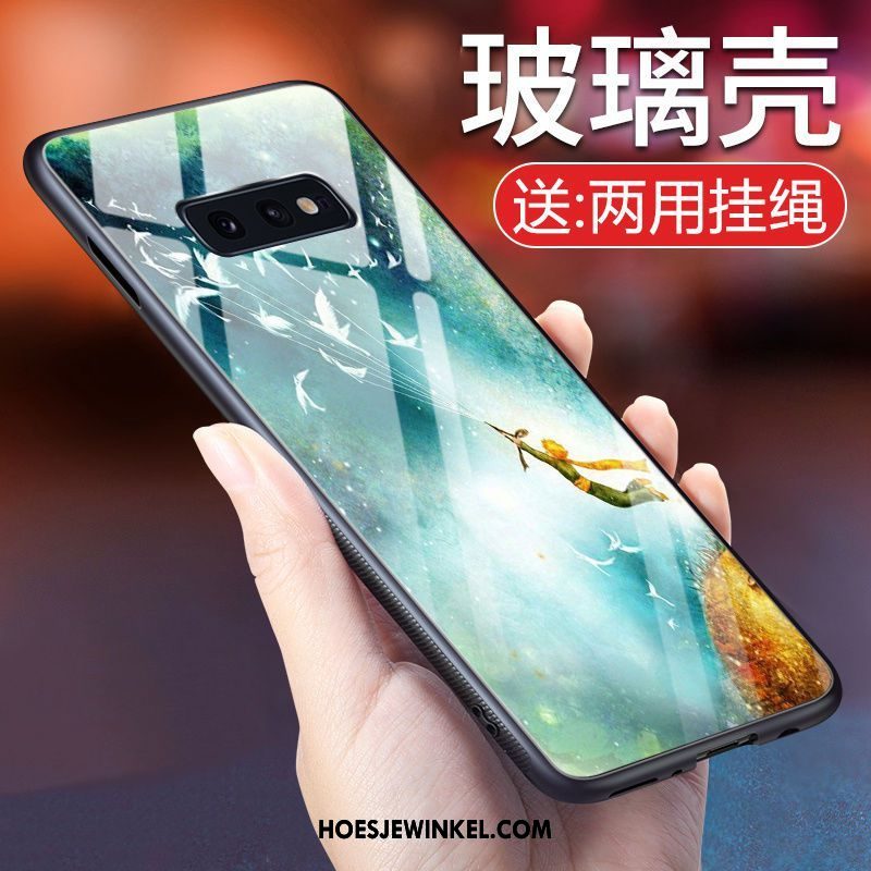 Samsung Galaxy S10e Hoesje Ster Blauw Wind, Samsung Galaxy S10e Hoesje Glas Hoes