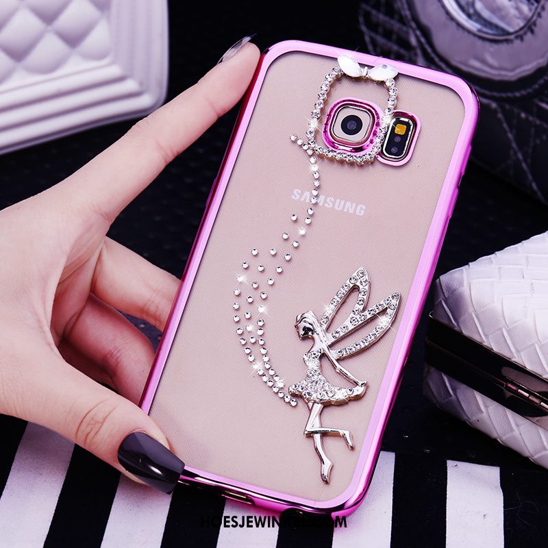 Samsung Galaxy S6 Edge Hoesje Met Strass Mobiele Telefoon Bescherming, Samsung Galaxy S6 Edge Hoesje Purper Hoes