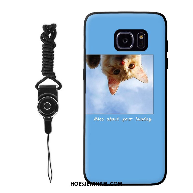 Samsung Galaxy S6 Edge Hoesje Siliconen Ster Kat, Samsung Galaxy S6 Edge Hoesje Blauw Hoes