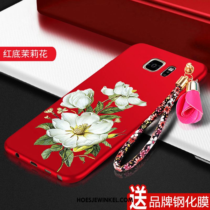 Samsung Galaxy S6 Hoesje Anti-fall All Inclusive Rood, Samsung Galaxy S6 Hoesje Hoes Siliconen