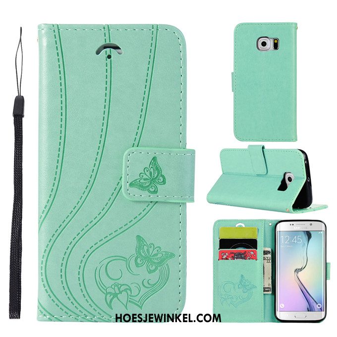 Samsung Galaxy S6 Hoesje Bescherming Trend Siliconen, Samsung Galaxy S6 Hoesje Leren Etui Anti-fall