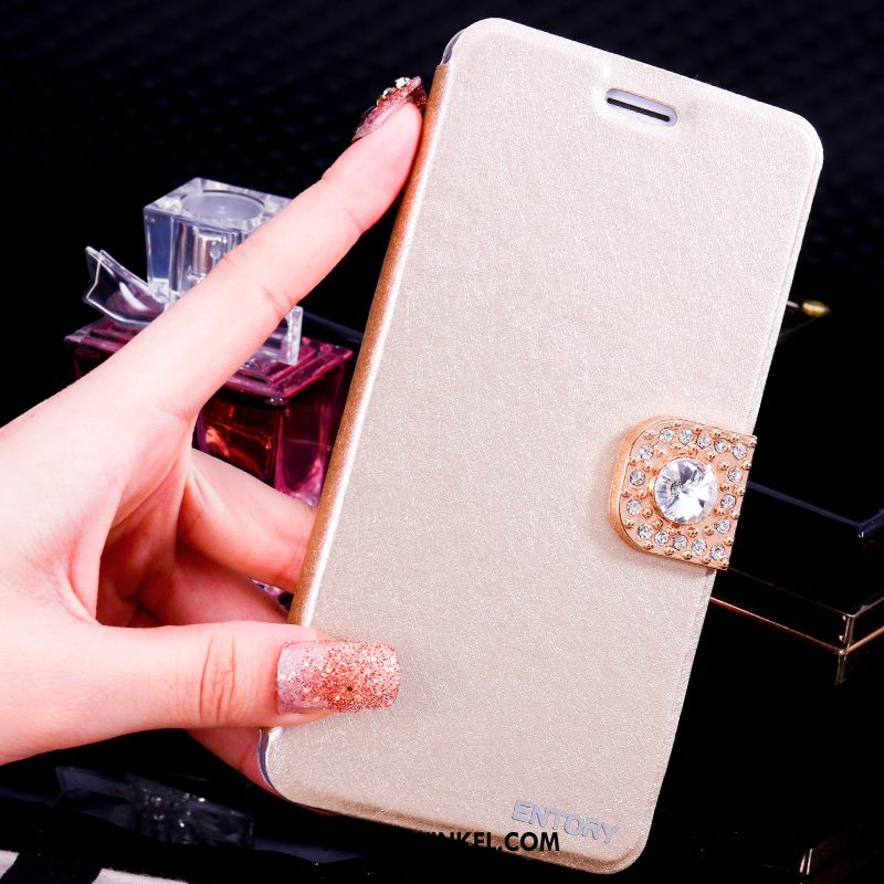 Samsung Galaxy S6 Hoesje Folio Mobiele Telefoon Strass, Samsung Galaxy S6 Hoesje Met Strass Goud