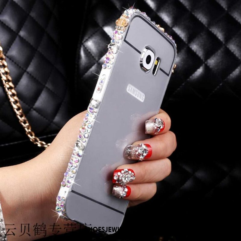 Samsung Galaxy S6 Hoesje Metaal Strass Trend, Samsung Galaxy S6 Hoesje Met Strass Hoes