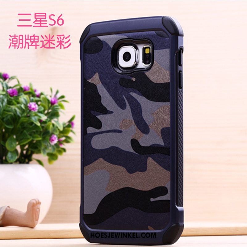 Samsung Galaxy S6 Hoesje Siliconen Hard Ster, Samsung Galaxy S6 Hoesje Camouflage Bescherming