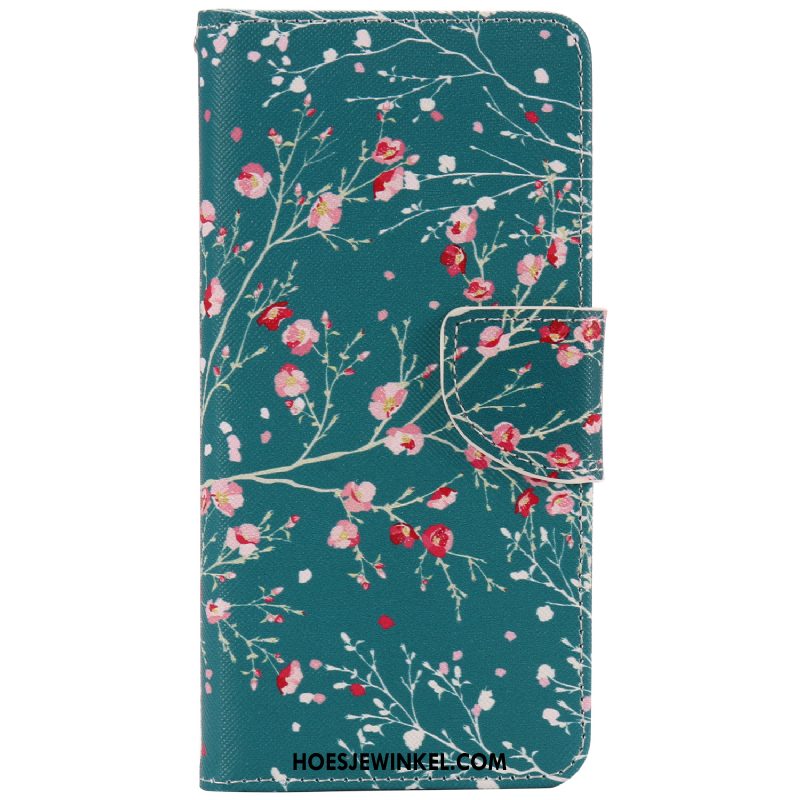 Samsung Galaxy S7 Edge Hoesje Leren Etui Patroon Geschilderd, Samsung Galaxy S7 Edge Hoesje Bloemen Mobiele Telefoon Beige Farbe