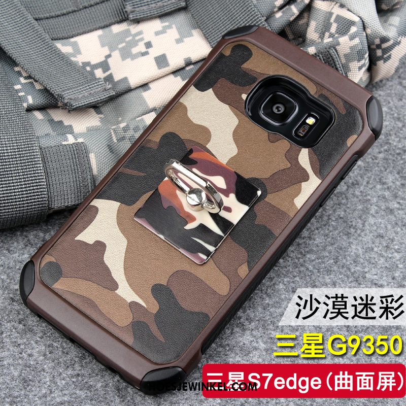 Samsung Galaxy S7 Edge Hoesje Trend Camouflage Anti-fall, Samsung Galaxy S7 Edge Hoesje Mobiele Telefoon Bescherming Braun