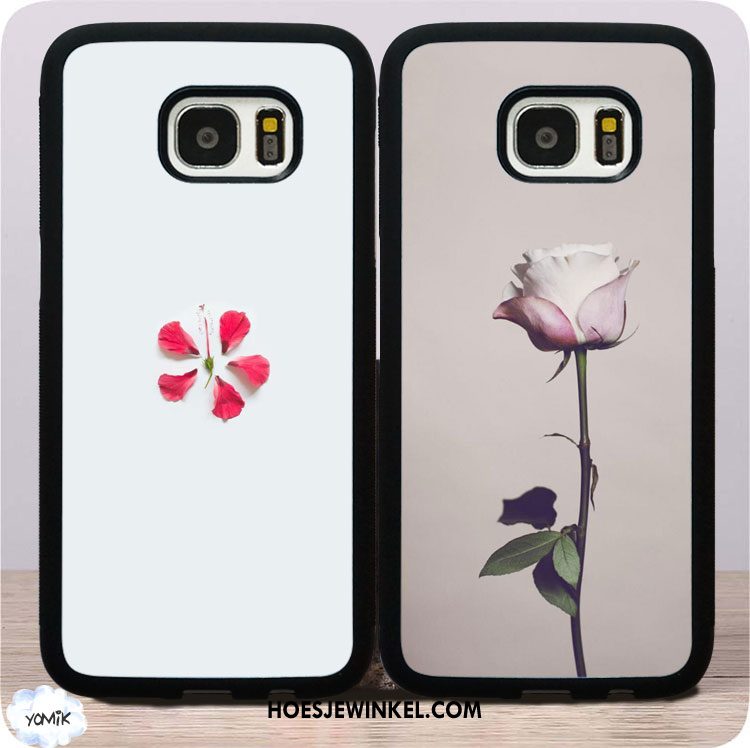 Samsung Galaxy S7 Hoesje Ster Nieuw Siliconen, Samsung Galaxy S7 Hoesje Bloemen Wit