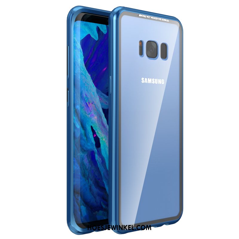 Samsung Galaxy S8 Hoesje Bescherming Blauw Trendy Merk, Samsung Galaxy S8 Hoesje Ster Magnetisch